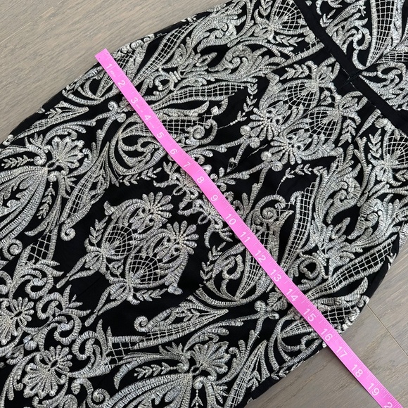 Marchesa Notte Moises Embroidered Gown Maxi Dress Gold Back Lace - Size 2 - Picture 12 of 14